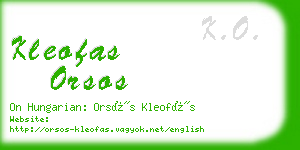 kleofas orsos business card