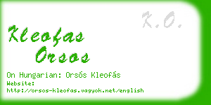 kleofas orsos business card